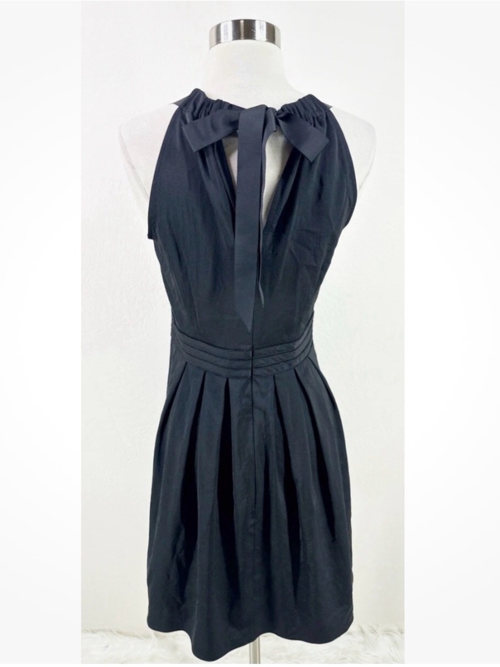 Loft Classic Black Halter Tie-Back Dress